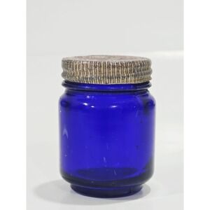 Vintage Vicks Vapor Rub‎ Cobalt Blue Glass Jar W/ Lid